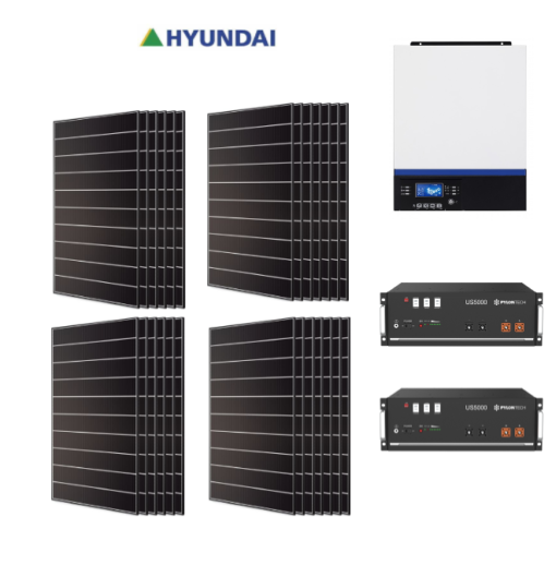 Kit Autoconsumo 9,6Kwp Pannello Solare Hyundai HiE-S440HG 440Wp Monocristallino mezza cella cell top di gamma + BATTERIE LITIO Pylontech + Inverter 8000Wh