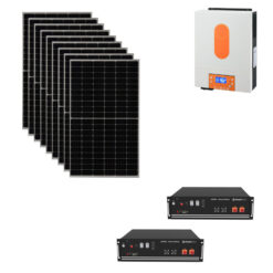 Kit Off grid autoconsumo 5,8Kwp Pannello Solare Solar fabrik 410Wp Monocristallino Bifacciale Inverter 6Kwh con regolatore + Batteria litio Pylontech us5000 10KWh