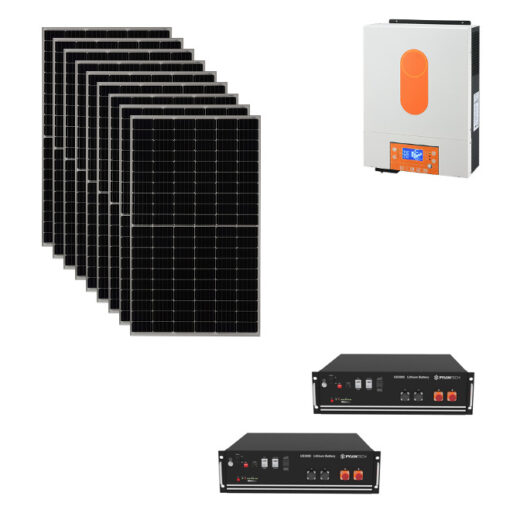 Kit Off grid autoconsumo 5,8Kwp Pannello Solare Solar fabrik 410Wp Monocristallino Bifacciale Inverter 6Kwh con regolatore + Batteria litio Pylontech us5000 10KWh