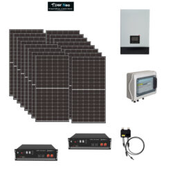 Kit Off grid autoconsumo 6,4Kwp Pannello Solare Jinko Tiger NEO 425Wp Monocristallino Inverter 5Kwh con regolatore 2 ingressi + Batteria litio Pylontech Ottimizzatore TIGO