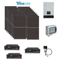 Kit Off grid autoconsumo 6Kwp Pannello Solare Trina Solar VERTEX 425Wp Monocristallino Inverter 5Kwh con regolatore 2 ingressi + Batteria litio Pylontech Ottimizzatore TIGO