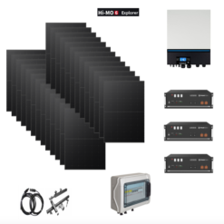 Kit OFF GRID Autoconsumo 10Kwp Pannello Solare LONGI 430Wp LR5-54HPH HI-MO 6 (ultimo modello) Monocristallino Inverter 11Kwh con regolatore + Batteria litio 15Kwh