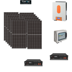 Kit Off grid autoconsumo 5,6Kwp Pannello Solare Jinko Tiger NEO 470Wp Monocristallino Inverter 6Kwh con regolatore + Batteria litio Pylontech 10Kwh