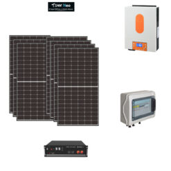 Kit Off grid autoconsumo 3,2Kwp Pannello Solare Jinko Tiger NEO 470Wp Monocristallino Inverter 6Kwh con regolatore + Batteria litio Pylontech 5Kwh