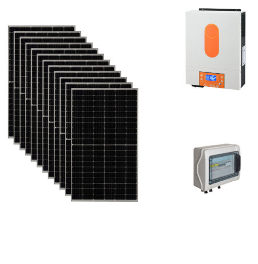 Kit Off grid autoconsumo 5Kwp Pannello Solare Jinko Tiger NEO 425Wp Monocristallino Inverter 6Kwh con regolatore