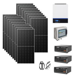 Kit Off grid autoconsumo 10,3Kwp Pannello Solare LONGI 575Wp LR5-72 HTH Hi-MO 6 EXPLORER Monocristallino di gamma Inverter 11Kwh con regolatore + Batteria litio Pylontech us5000 15KWh + QUADRO