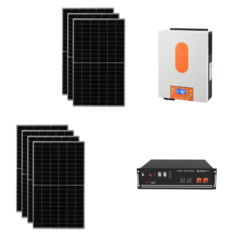 3Kwp Completo Staffe Pannello Solare Trina Solar 420Wp Monocristallino Inverter 6Kwh con regolatore + Batteria litio Pylontech us5000 5KWh