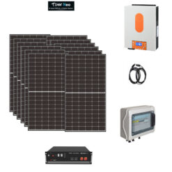 Kit Off grid autoconsumo 5,7Kwp Pannello Solare Jinko Tiger NEO 475Wp Monocristallino Inverter 6Kwh con regolatore + Batteria litio Pylontech 10Kwh