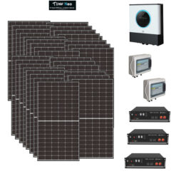 Kit Off grid autoconsumo 10Kwp Pannello Solare Jinko Tiger NEO 420Wp Monocristallino Inverter 6Kwh con regolatore + Batteria litio Pylontech us5000 15KWh