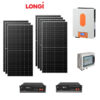 Kit Off grid autoconsumo 4Kwp Pannello Solare LONGI 575Wp Monocristallino Inverter 6Kwh regolatore 1 ingresso + Batteria litio 100Ah 10Kwh