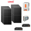 Kit Off grid autoconsumo 5,7Kwp Pannello Solare LONGI 575Wp Monocristallino Inverter 6Kwh regolatore 1 ingresso + Batteria litio 10Kwh