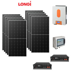 Kit Off grid autoconsumo 5,7Kwp Pannello Solare LONGI 575Wp Monocristallino Inverter 6Kwh regolatore 1 ingresso + Batteria litio 10Kwh