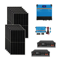 Kit Autoconsumo 4Kwp Pannello Solare 375Wp Monocristallino Inverter 48/6000 230V Smart Solar + Batteria litio 10Kwh