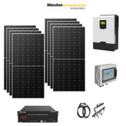 Kit 4,4Kwp Autoconsumo Completo Pannello Solare Munchen 550Wp Monocristallino di gamma Inverter 5Kwh con regolatore + Batteria litio 5Kwh