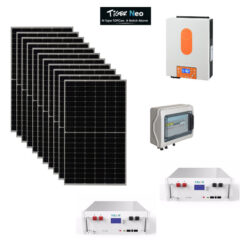 Kit Off grid autoconsumo 5Kwp Pannello Solare Jinko Tiger NEO 420Wp Monocristallino Inverter 6Kwh con regolatore + Batteria litio yilink 5KWh