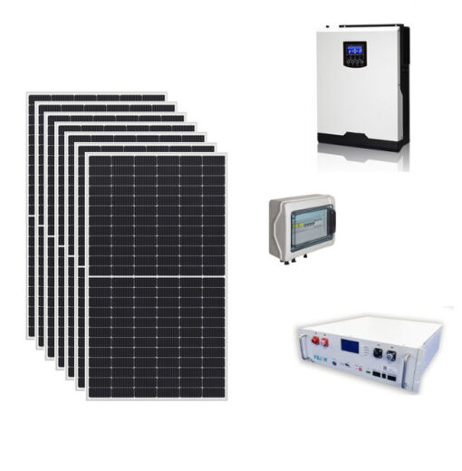 Kit Off grid autoconsumo 3Kwp Pannello Solare Trina solar Vertex doppio vetro 430Wp Monocristallino Inverter 5Kwh con regolatore + Batteria litio Yilink 4,8KWh