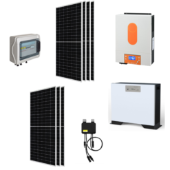 Kit Off grid autoconsumo 3Kwp Pannello Solare TRINA SOLAR 440Wp Monocristallino Inverter 6Kwh + Batteria litio 100Ah 5,2Kwh