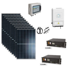 Kit OFF/ON GRID CEI021 Autoconsumo 6Kwp Pannello Solare LONGI 585Wp X6 SCIENTIST Inverter 6Kwh DEYE con regolatore + Batteria litio 10Kwh