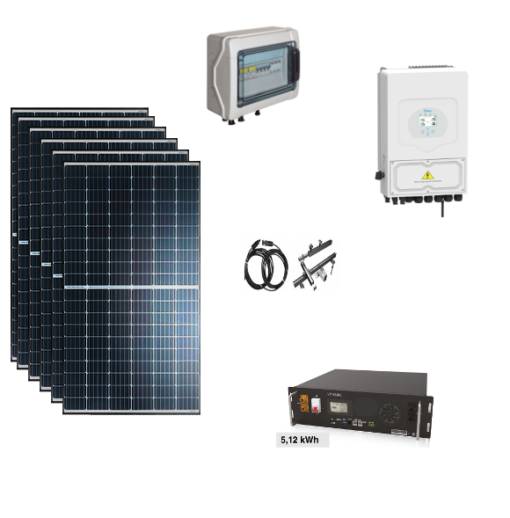 Kit OFF/ON GRID CEI021 Autoconsumo 3,5Kwp Pannello Solare LONGI 575Wp X6 EXPLORER Inverter 6Kwh DEYE con regolatore + Batteria litio 5Kwh