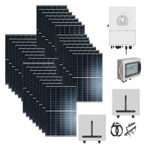 Kit OFF/ON GRID CEI021 TRIFASE Autoconsumo 15KWp Pannello Solare LONGI 505Wp Inverter 12Kwh DEYE con regolatore + Batteria litio 10Kwh