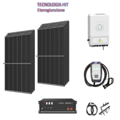 Kit 3KWp Off/On Grid Pannello Solare Canadian 430W Fotovoltaico Monocristallino amorfo HiHero Inverter + batteria litio 5kwh + Struttura + Colonnina