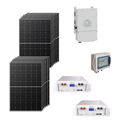 Kit 5KWp Off Grid Pannello Solare LONGI 430W Fotovoltaico Monocristallino amorfo HiHero Inverter Deye + batteria litio 10kwh