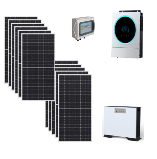 Kit 5KWp Off Grid Pannello Solare Canadian 430W Fotovoltaico Monocristallino amorfo HiHero Inverter 6KWh + batteria litio 5kwh