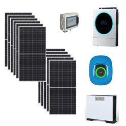 Kit 5KWp Off Grid Pannello Solare Canadian 430W Fotovoltaico Monocristallino amorfo HiHero Inverter 6KWh + batteria litio 5kwh + colonnina elettrica