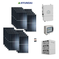 Kit Autoconsumo Trifase 12,3Kwp Pannello Solare Hyundai Hit-S440 OF BF bifacciale 440Wp Monocristallino mezza cella cell top di gamma + BATTERIE LITIO + Inverter 12KWh Cei021